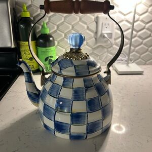 Mackenzie Childs Royal Check 2 qt tea kettle